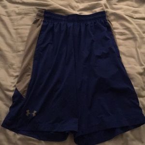 Men’s Blue and Gray Under Armor Shorts (Medium)